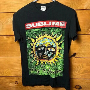 Sublime mens black T-shirt sublime 90s style freedom sun logo concert streetwear